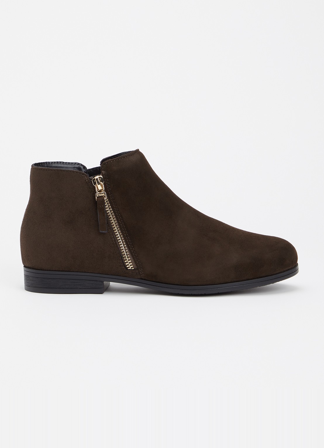 Dune London Wide Fit Pantha enkellaarsje  - voorkant bruin