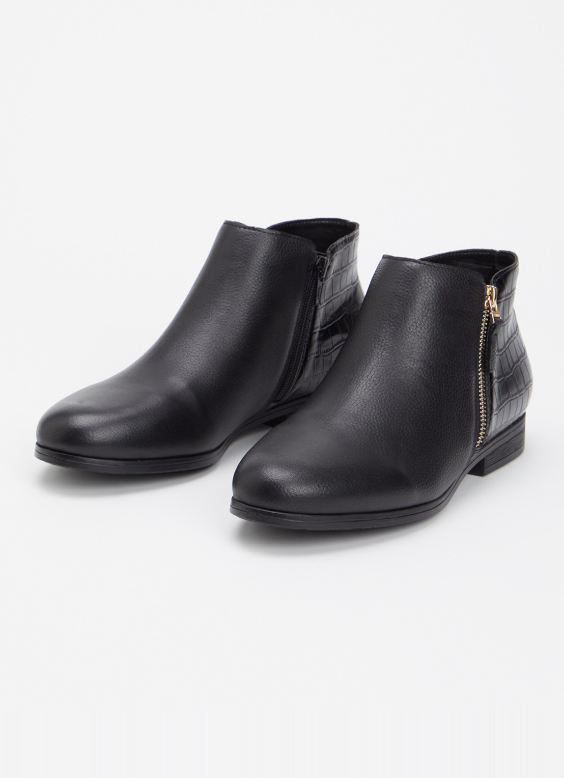 Dune London Wide Fit Pantha enkellaarsje  - detail 2 zwart
