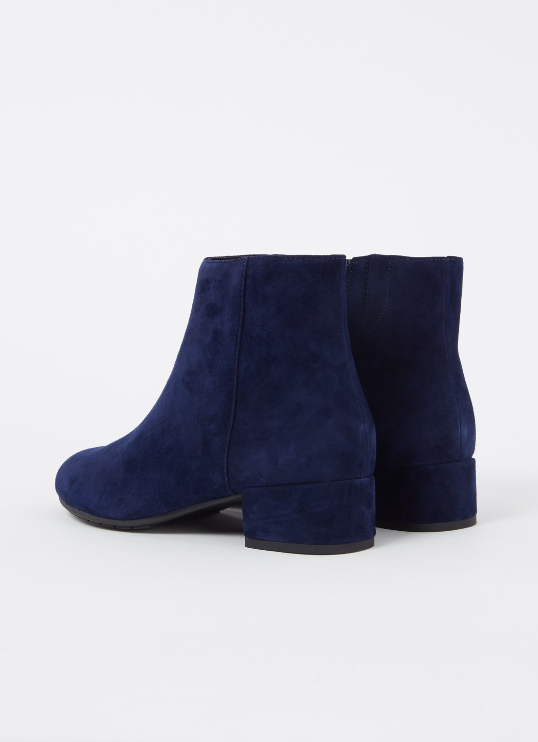 Dune London Wide Fit Pippie enkellaarsje van suède  - achterkant 4 donkerblauw