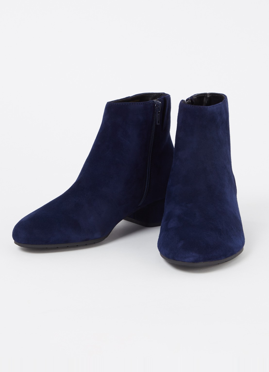 Dune London Wide Fit Pippie enkellaarsje van suède  - detail donkerblauw