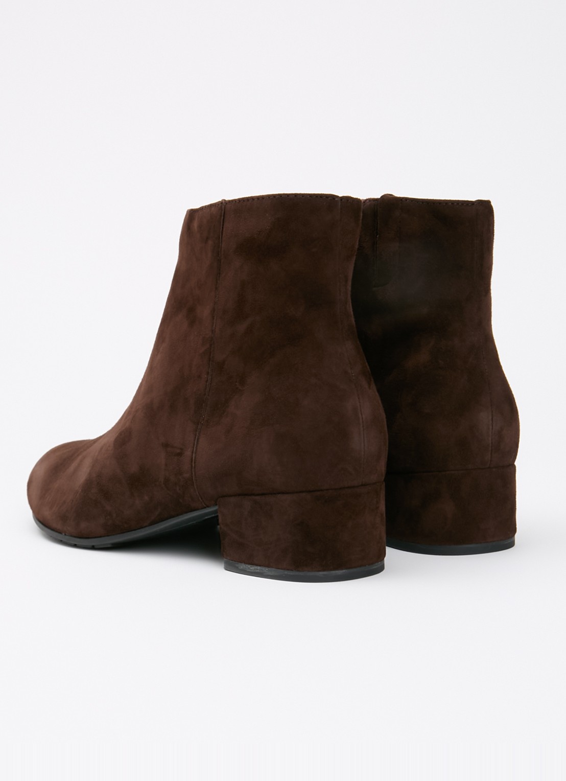 Dune London Wide Fit Pippie enkellaarsje van suède  - achterkant donkerbruin