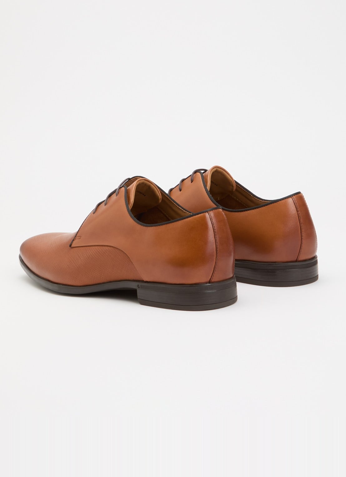 Dune London Wide Fit Saffi veterschoen van leer - achterkant 5 bruin