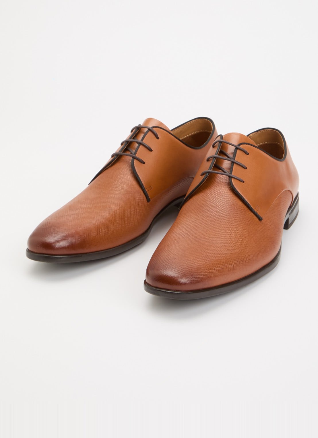 Dune London Wide Fit Saffi veterschoen van leer - detail 2 bruin
