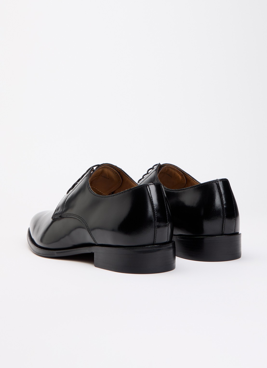 Dune London Wide Fit Salisburry veterschoen van leer  - achterkant 5 zwart