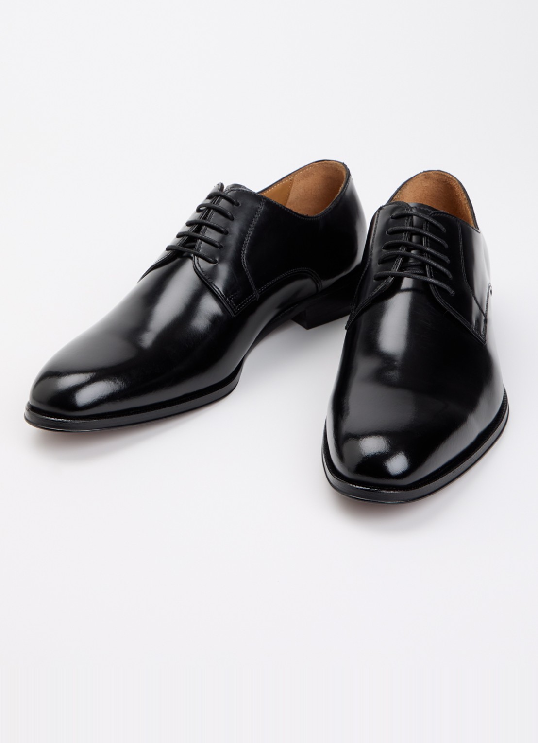 Dune London Wide Fit Salisburry veterschoen van leer  - detail zwart