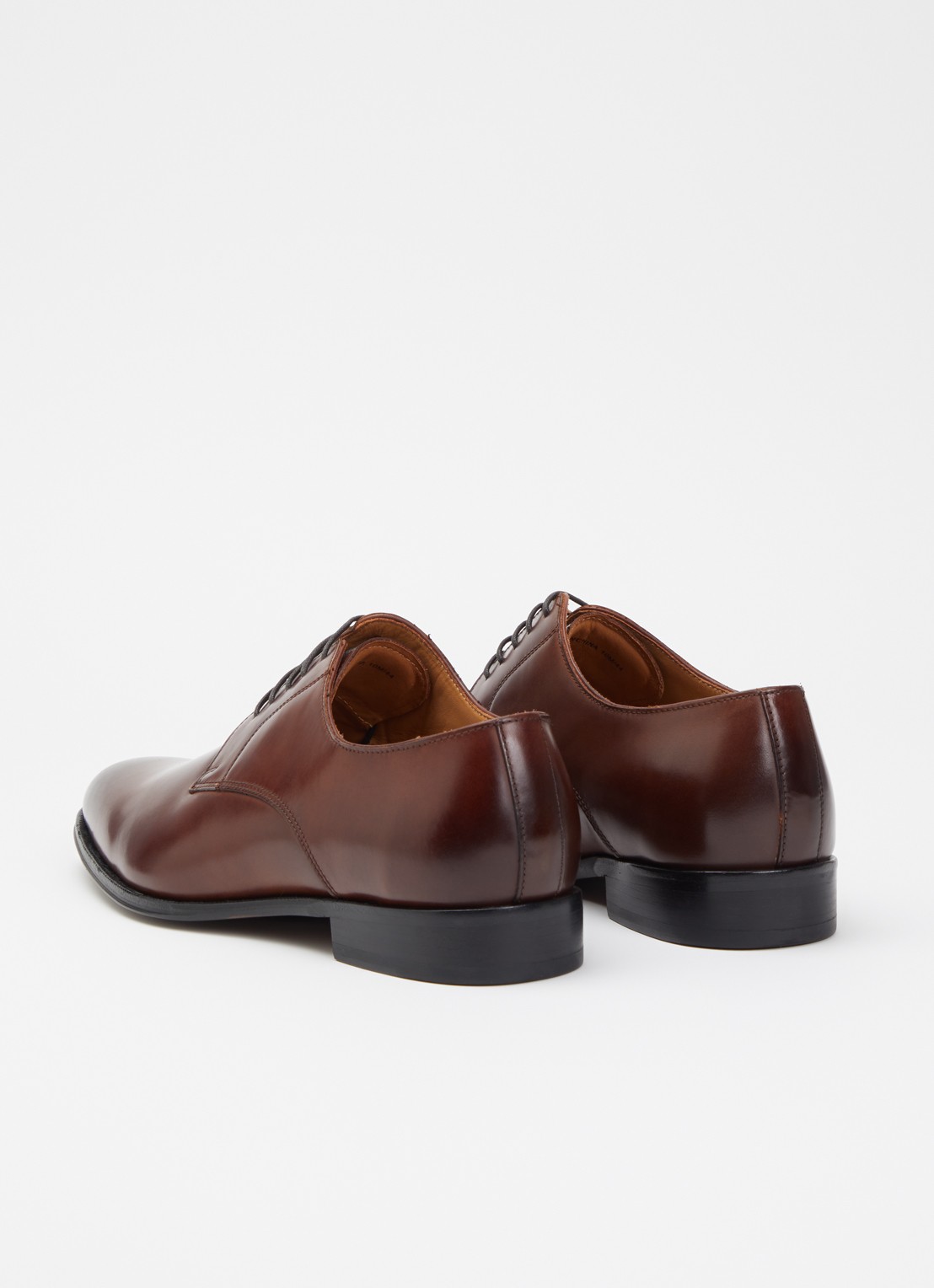 Dune London Wide Fit Salisburry veterschoen van leer  - achterkant donkerbruin