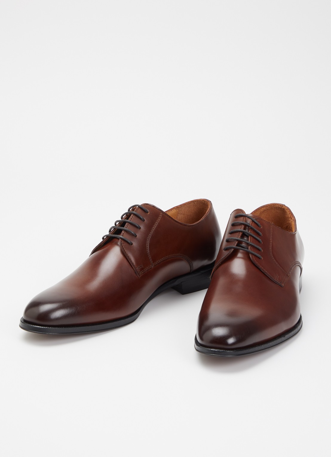 Dune London Wide Fit Salisburry veterschoen van leer  - detail 2 donkerbruin