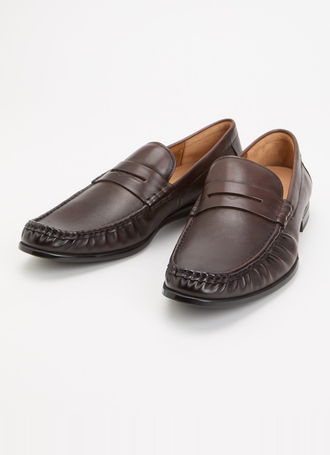 Dune London Wide Fit Sammi loafer van leer - detail 3 donkerbruin