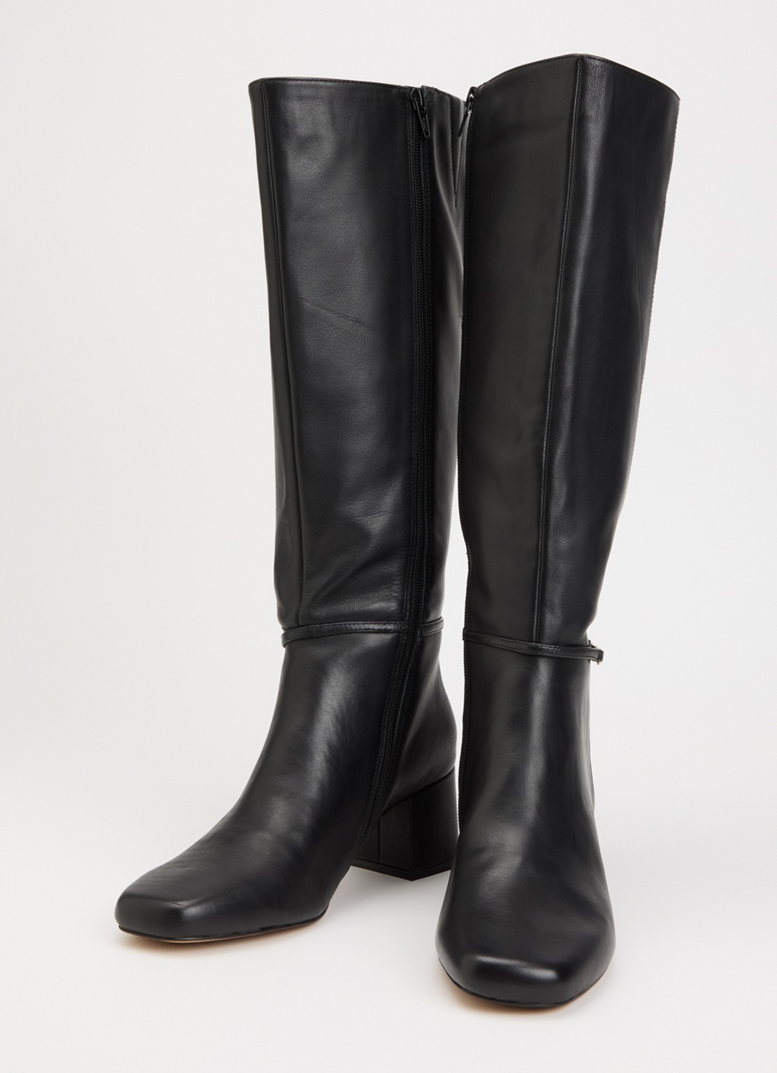 Dune London Wide Fit Sanna laars van leer - detail 3 diepzwart