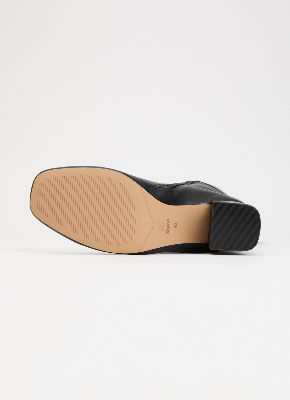 Dune London Wide Fit Sanna laars van leer - detail 4 diepzwart