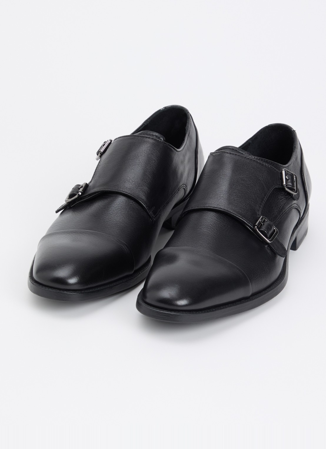Dune London Wide Fit Satchin loafer van leer met gespdetail - detail 3 zwart