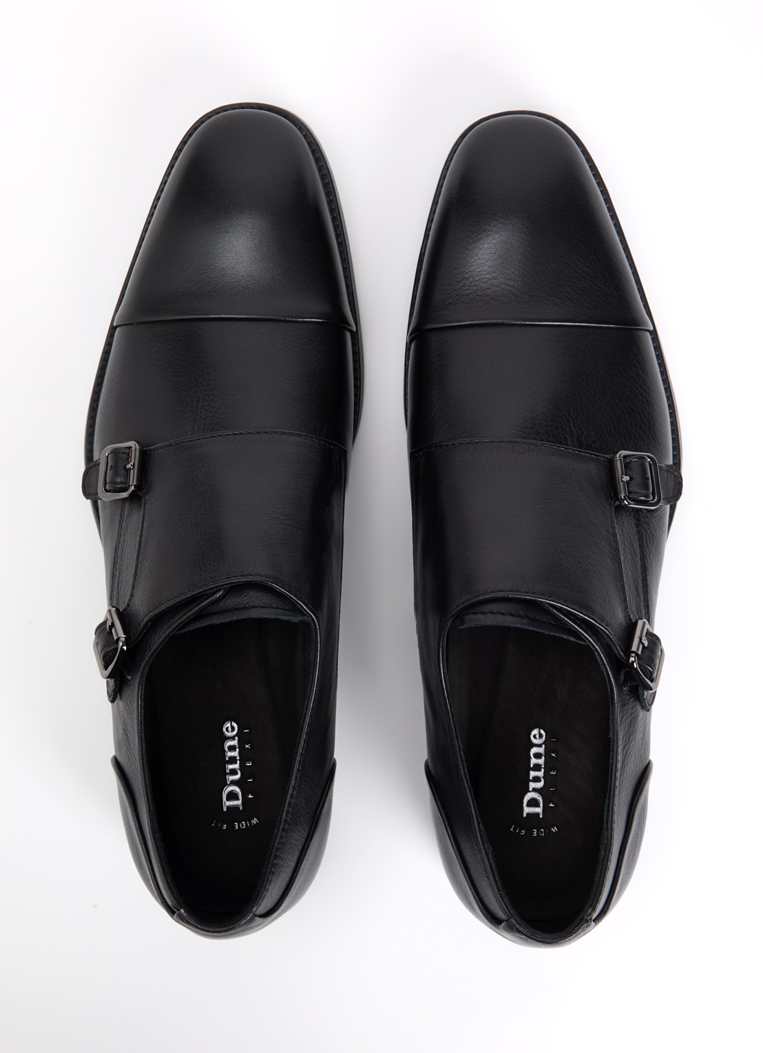 Dune London Wide Fit Satchin loafer van leer met gespdetail - detail 4 zwart