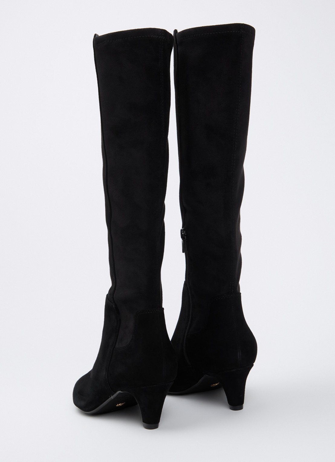 Dune London Wide Fit Sera laars van suède - achterkant 3 zwart