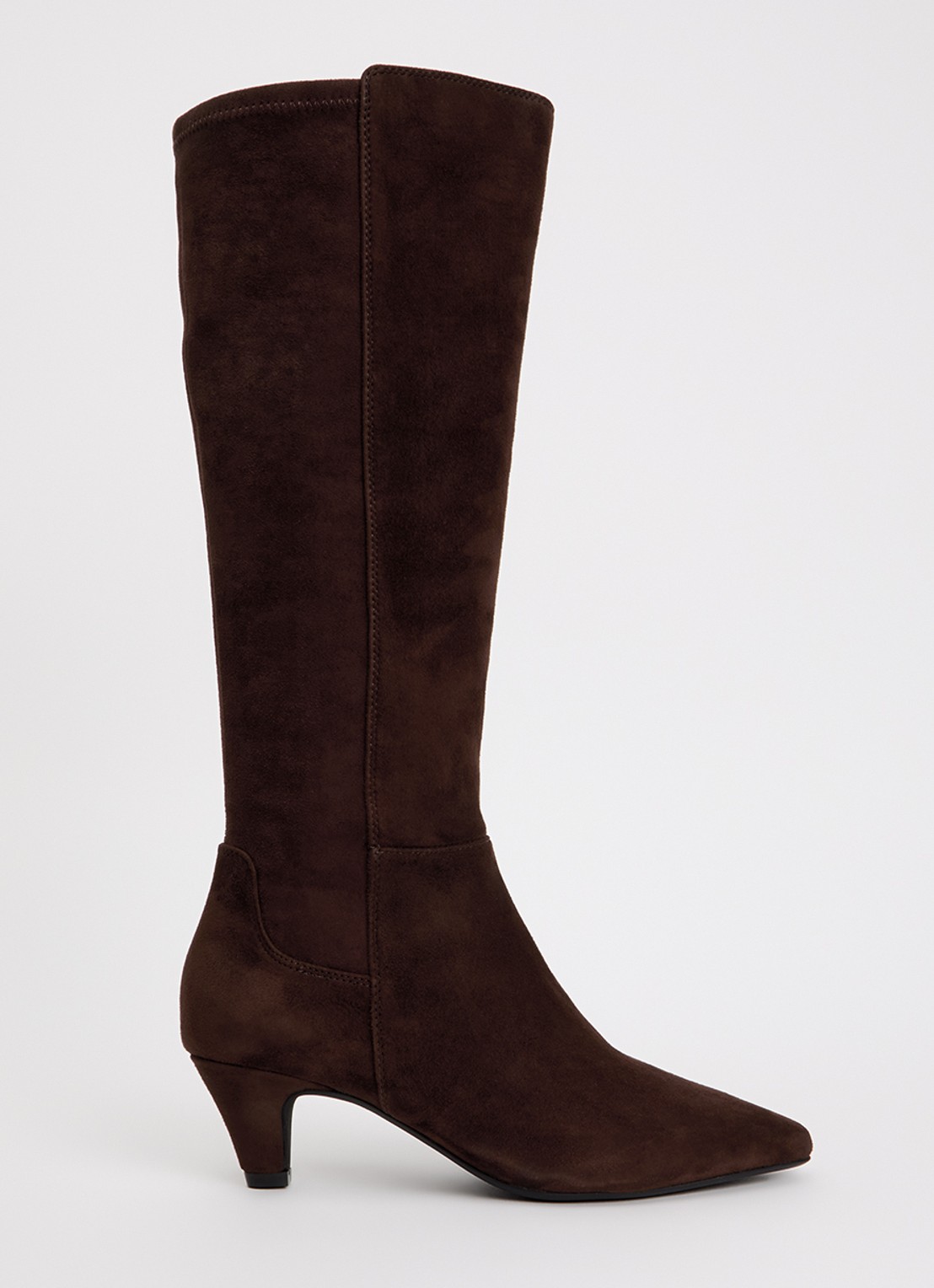 Dune London Wide Fit Sera laars van suède - voorkant 4 bruin