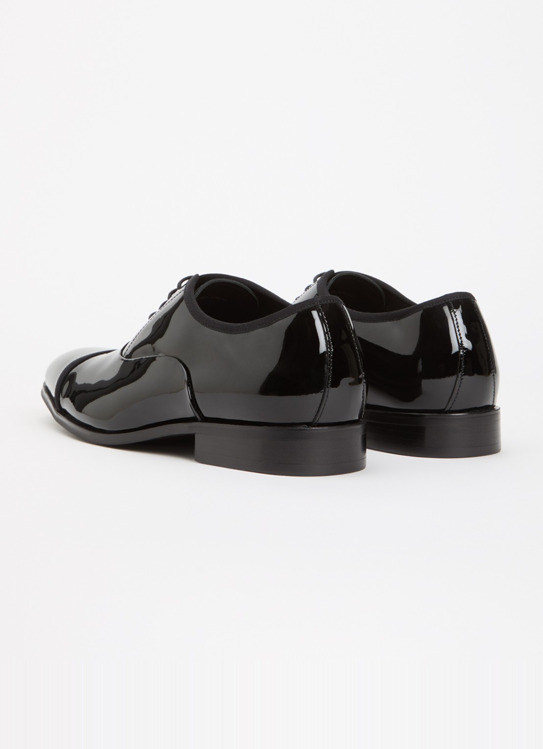 Dune London Wide Fit Shuffle veterschoen van lakleer - achterkant 5 zwart