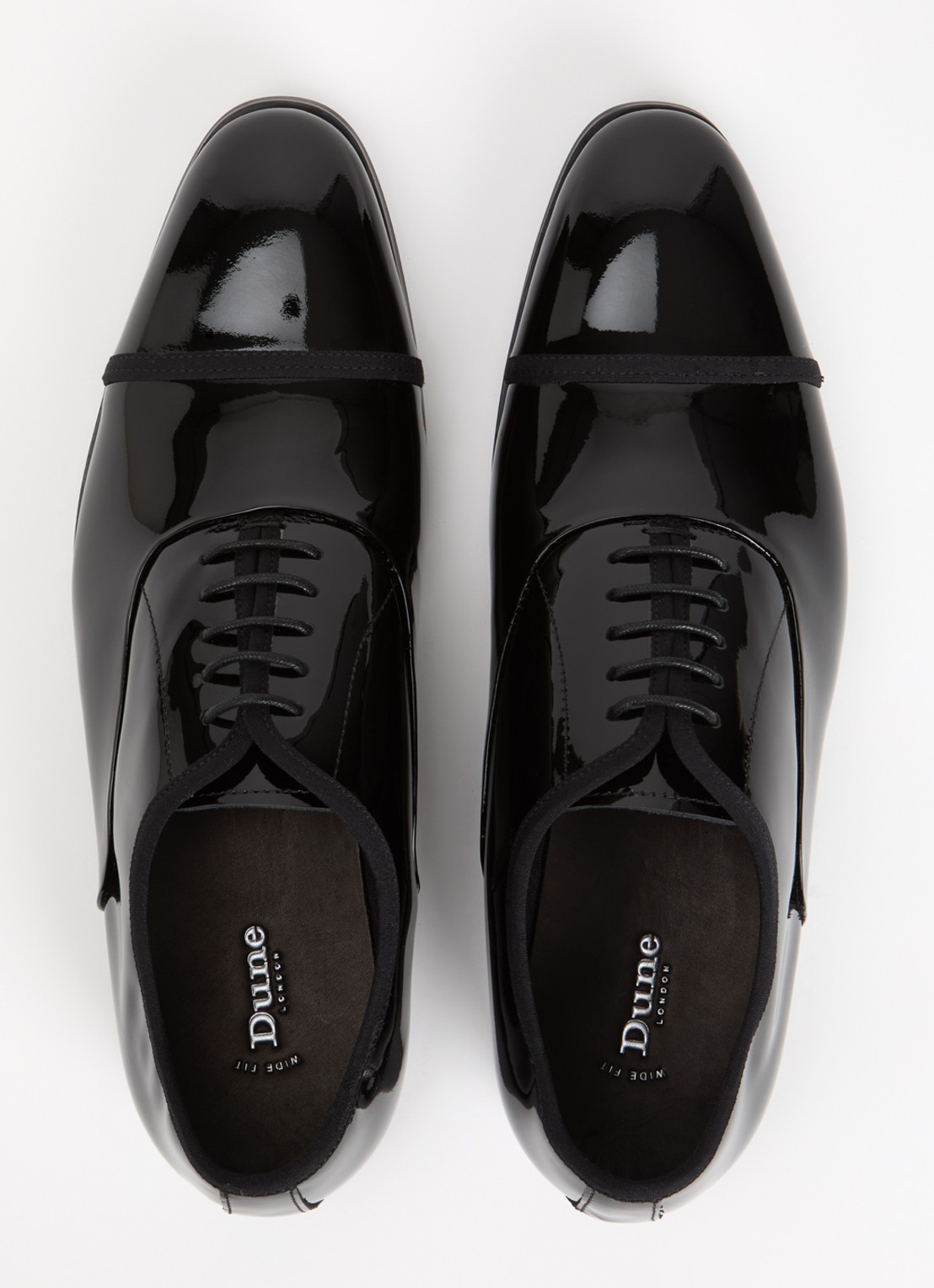 Dune London Wide Fit Shuffle veterschoen van lakleer - detail 3 zwart