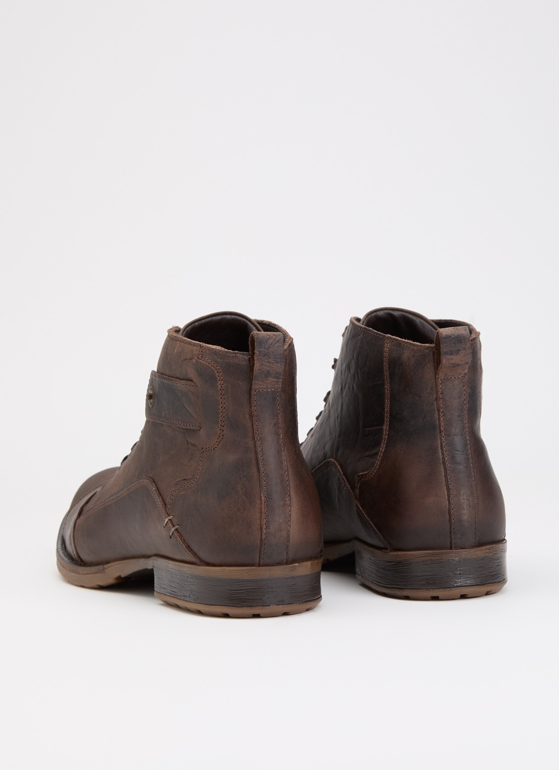 Dune London Wide Fit Simon veterboot van leer - achterkant bruin
