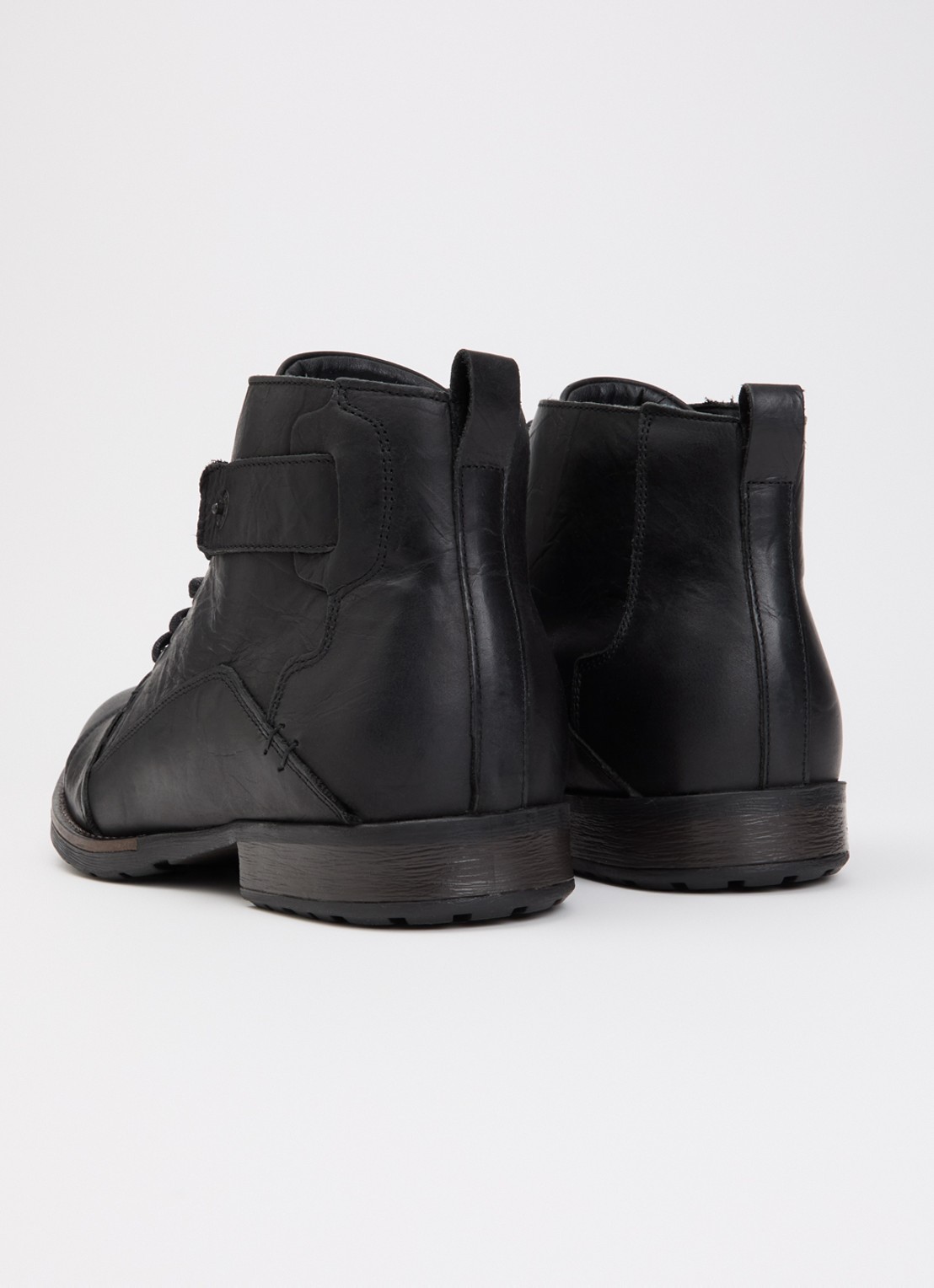 Dune London Wide Fit Simon veterboot van leer - achterkant 4 zwart