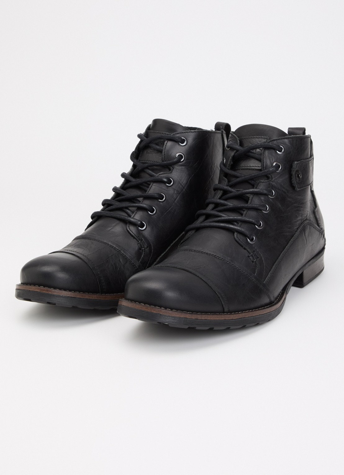 Dune London Wide Fit Simon veterboot van leer - detail 2 zwart