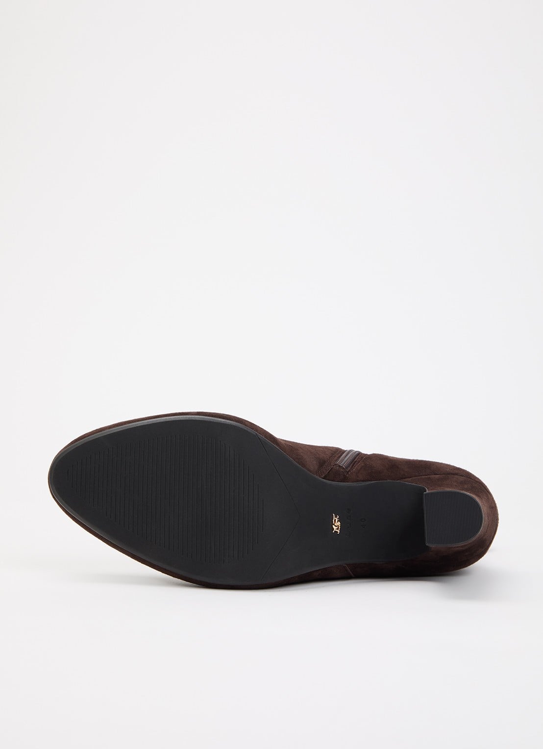 Dune London Wide Fit Simple laars van suède - detail 4 donkerbruin
