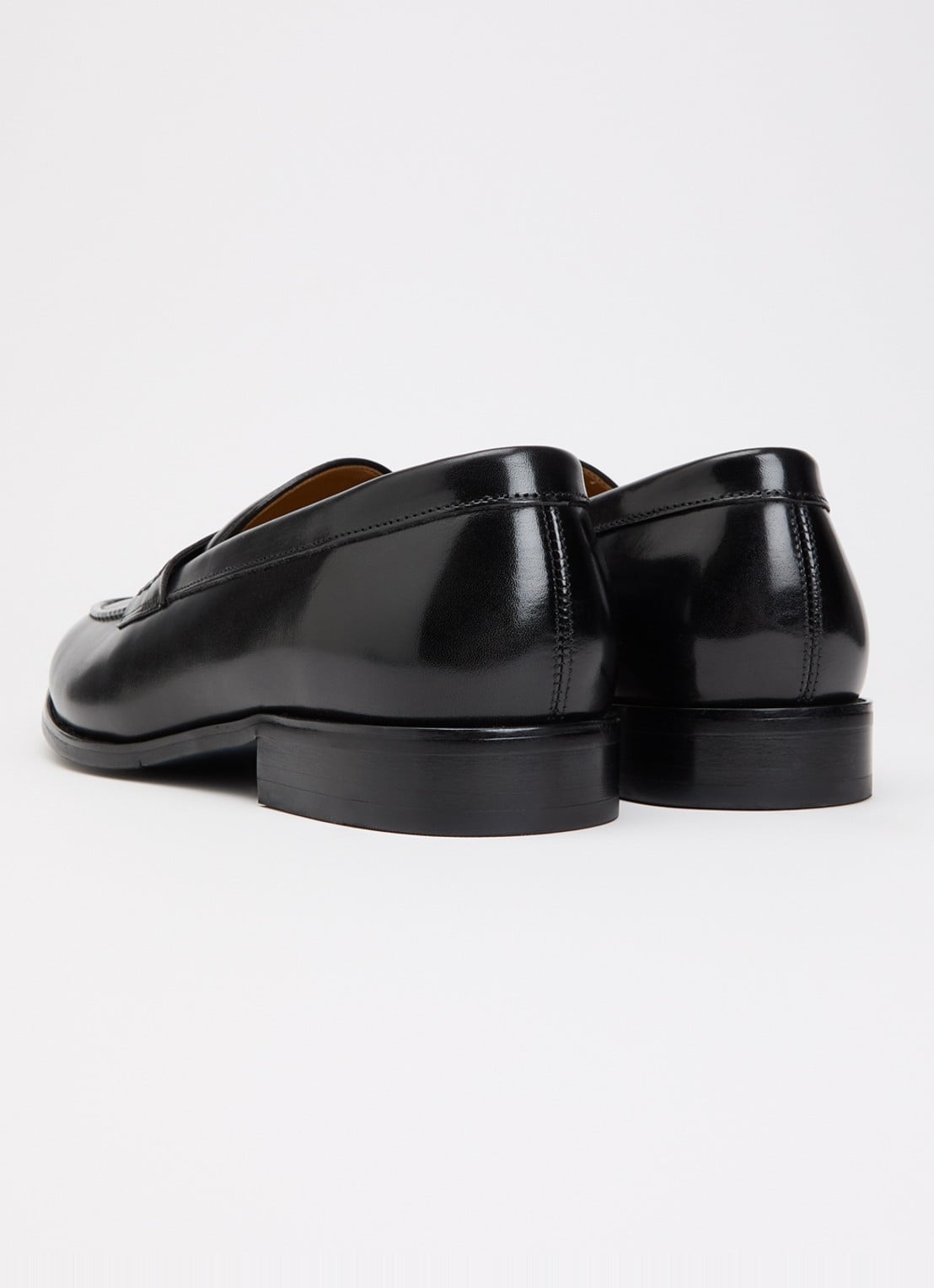 Dune London Wide Fit Skylers loafer van leer - achterkant 2 zwart