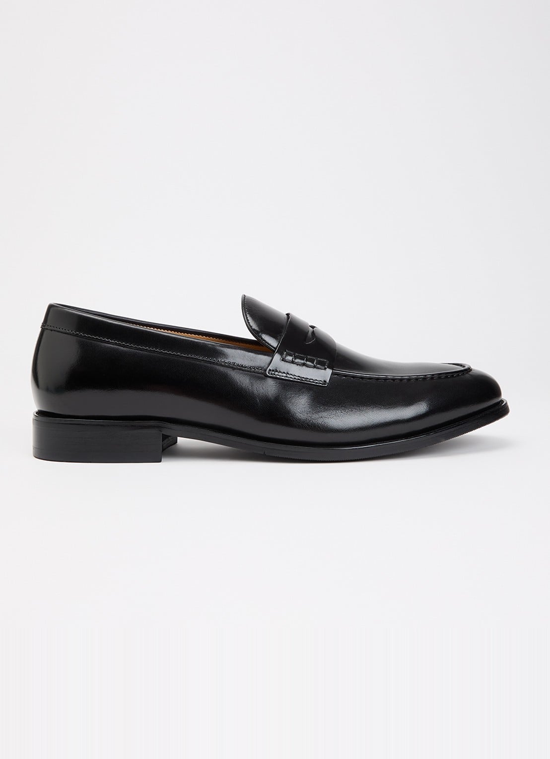 Dune London Wide Fit Skylers loafer van leer - voorkant zwart