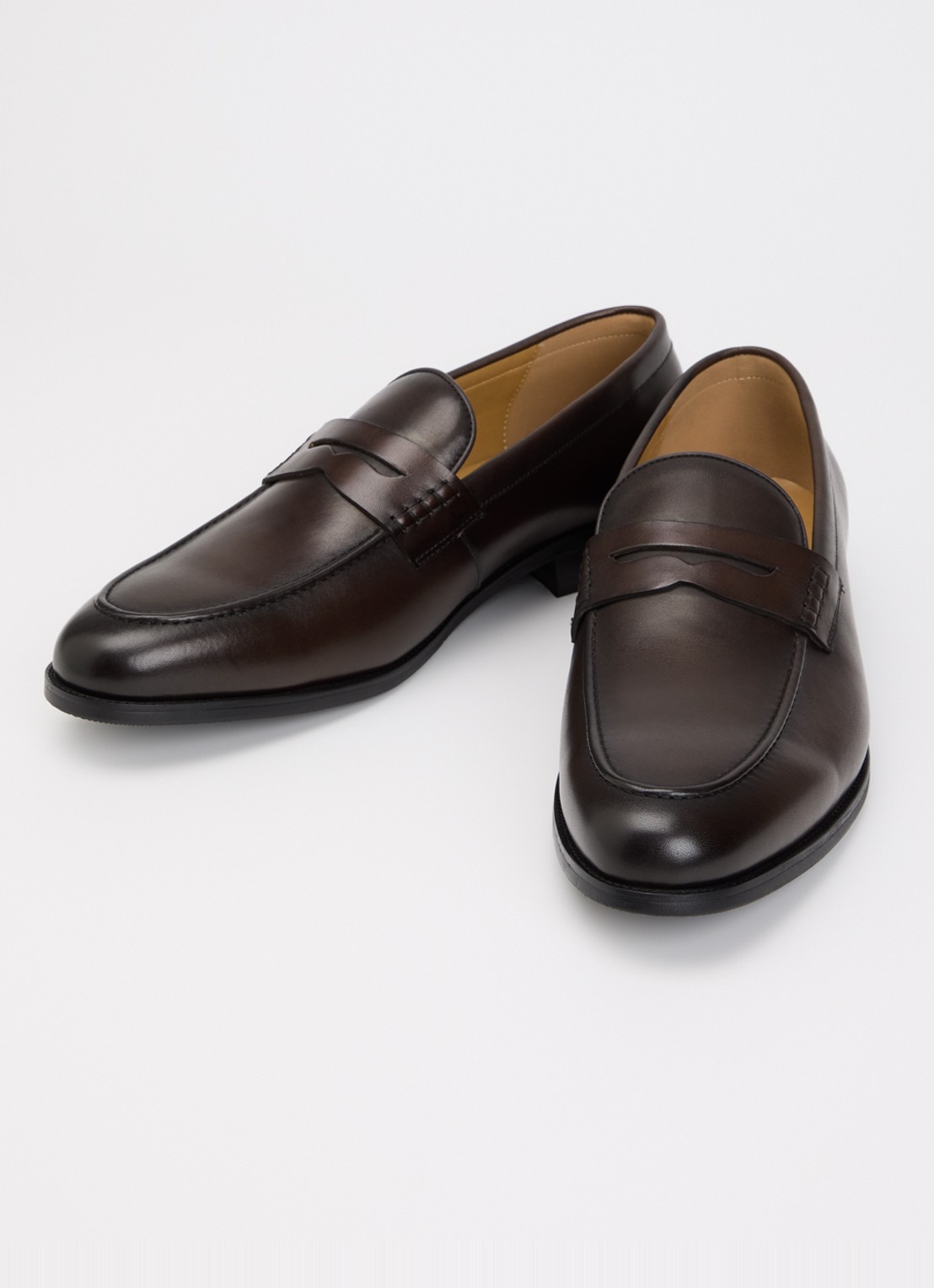 Dune London Wide Fit Skylers loafer van leer - detail 2 bruin