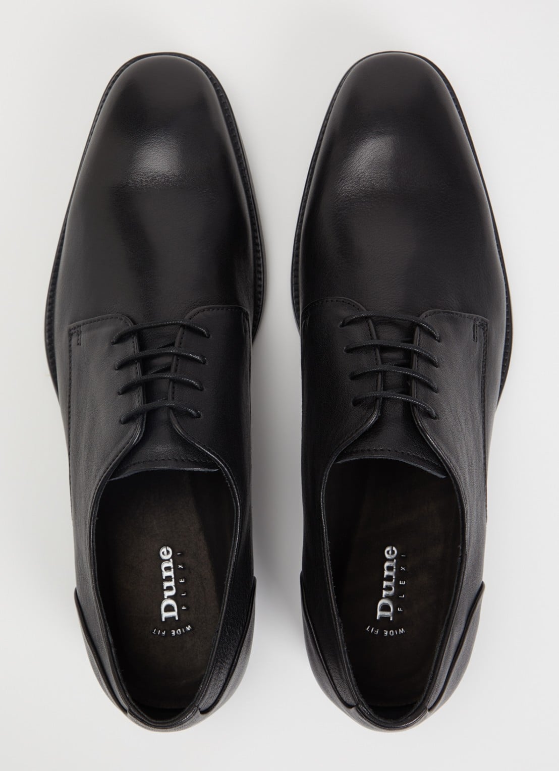 Dune London Wide Fit Sole veterschoen van leer  - detail 3 zwart