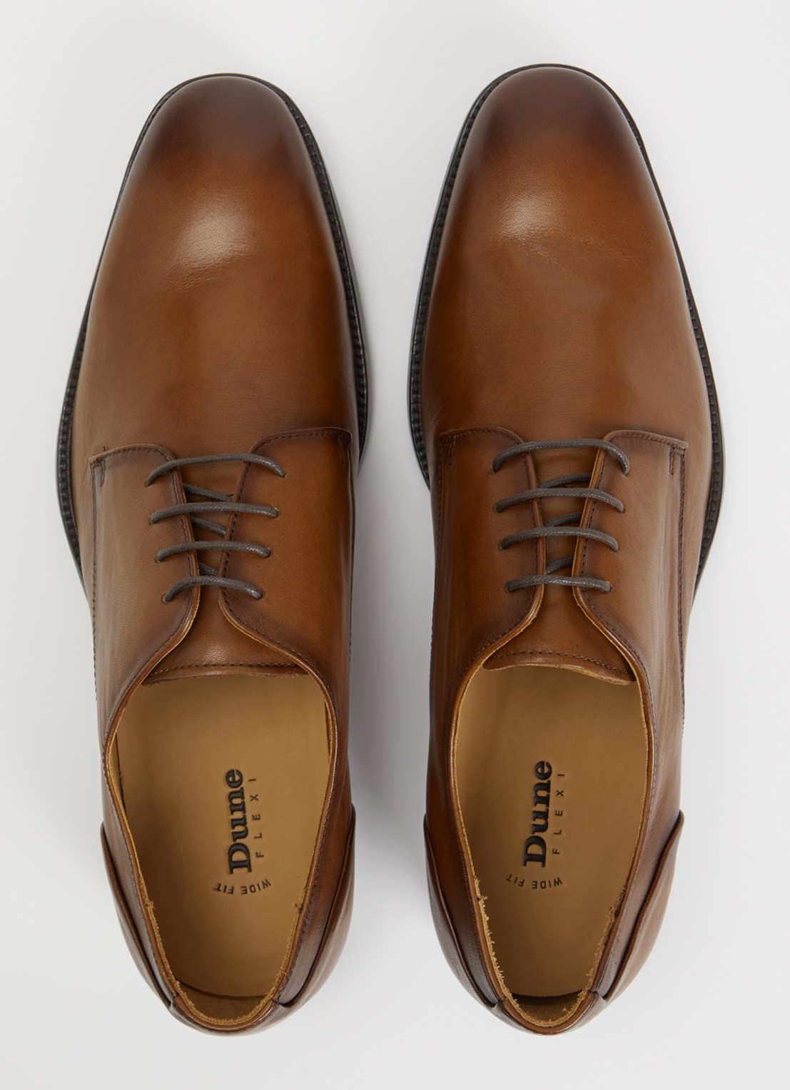 Dune London Wide Fit Sole veterschoen van leer  - detail 2 taupe