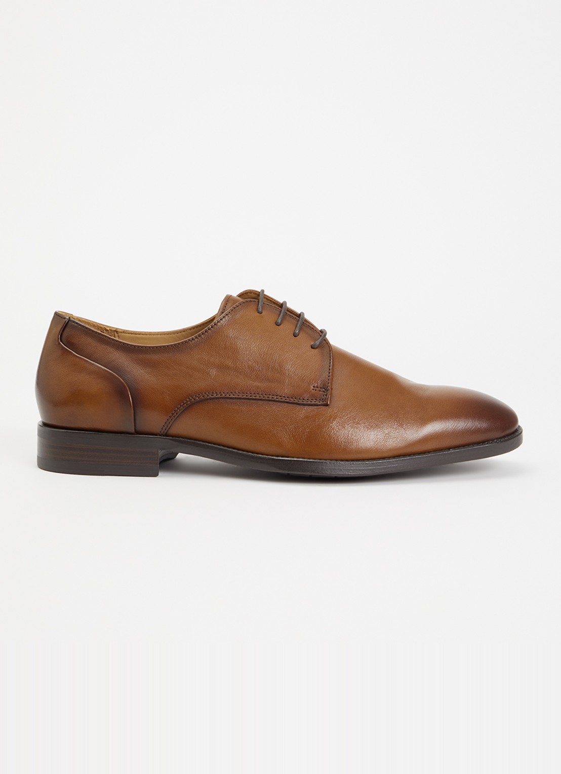 Dune London Wide Fit Sole veterschoen van leer  - voorkant 4 taupe