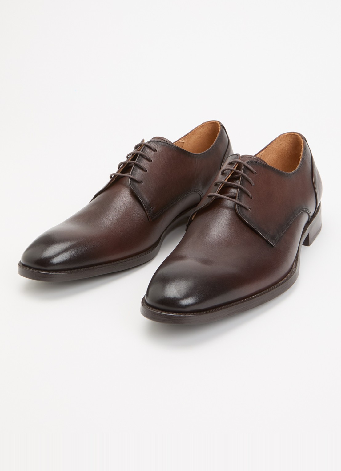 Dune London Wide Fit Sole veterschoen van leer  - detail bruin