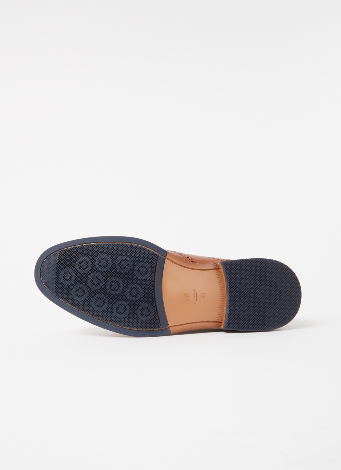 Dune London Wide Fit Solihull brogue van leer - detail 5 cognac