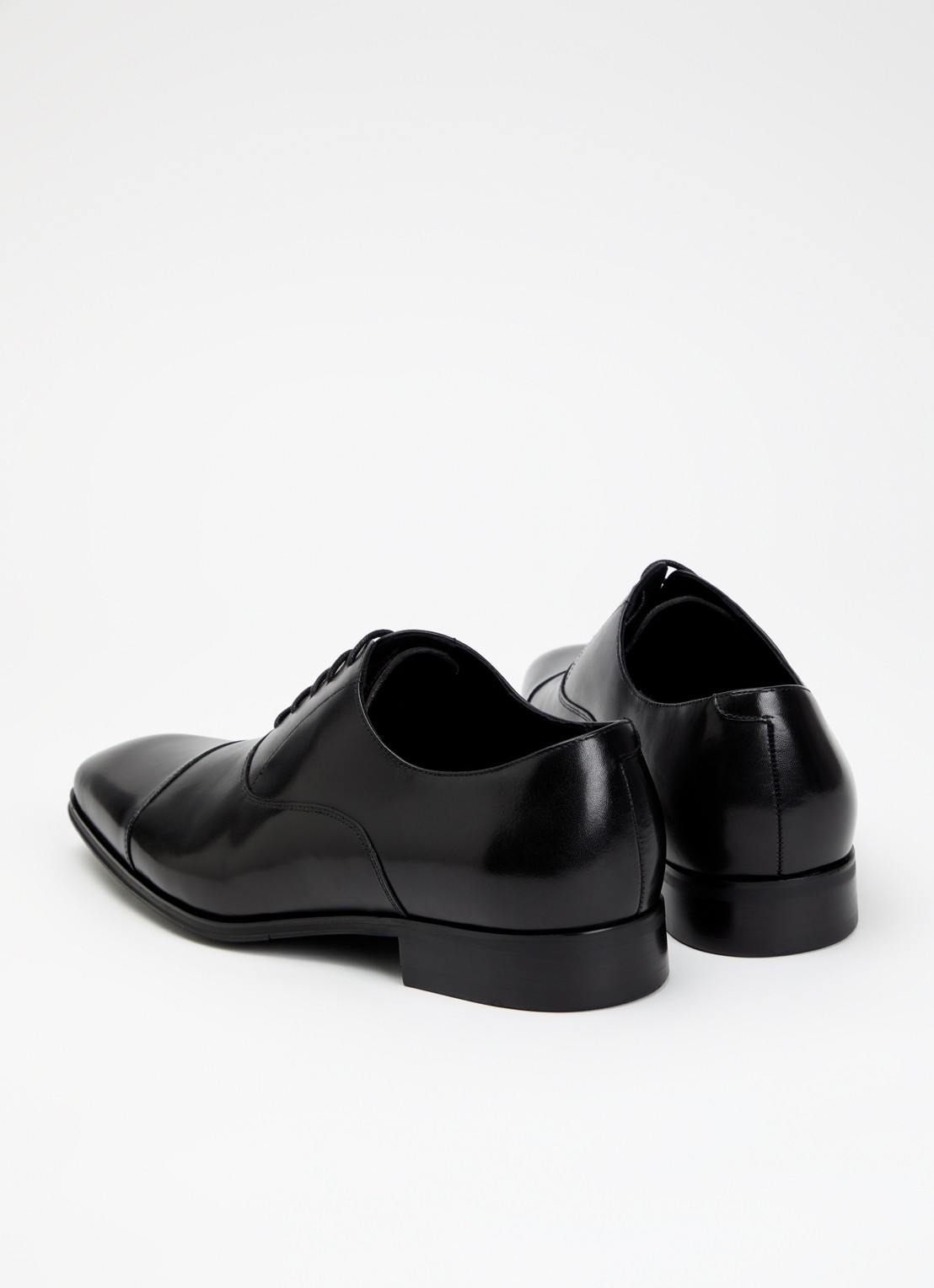 Dune London Wide Fit Solver veterschoen van leer met lakfinish - achterkant 4 zwart