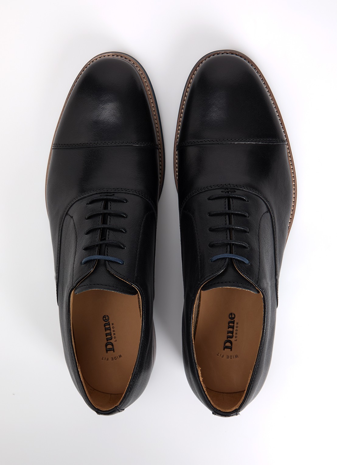 Dune London Wide Fit Stanlakes veterschoen van leer - detail 3 zwart