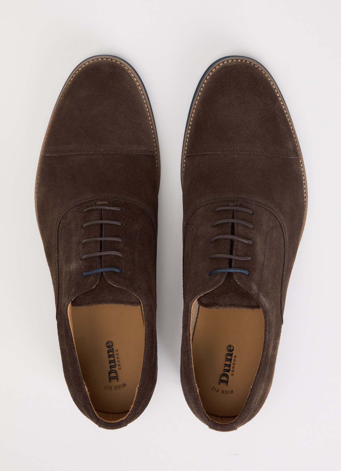 Dune London Wide Fit Stanlakes veterschoen van suède - detail 4 donkerbruin