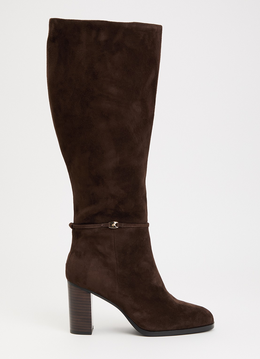 Dune London Wide Fit Starlling laars van suède - voorkant 4 bruin