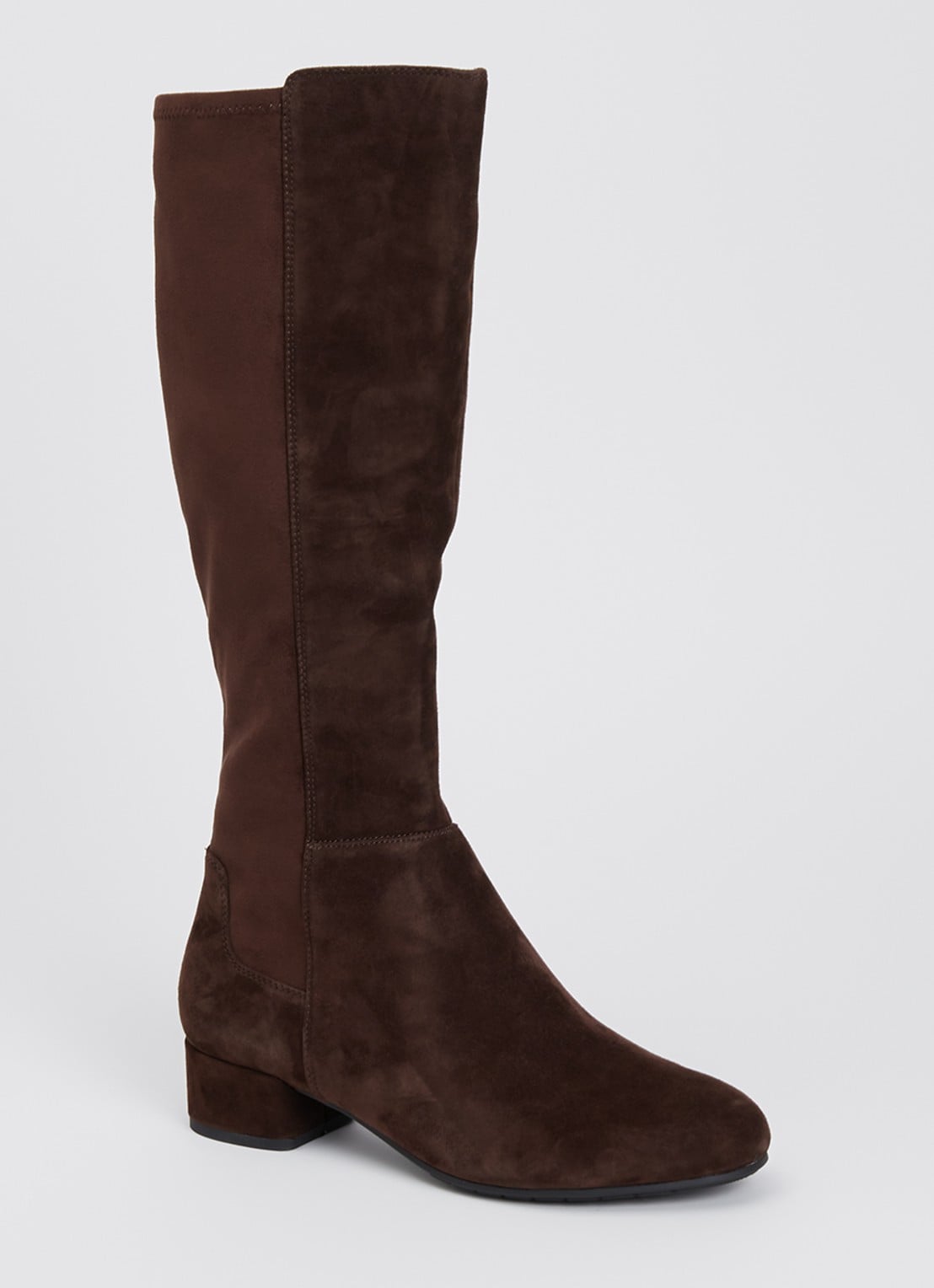 Dune London Wide fit Tayla laars - voorkant 4 donkerbruin