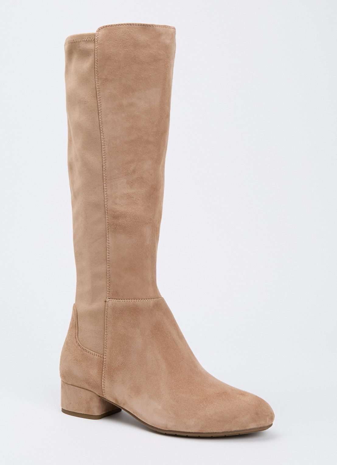 Dune London Wide fit Tayla laars - voorkant 2 beige
