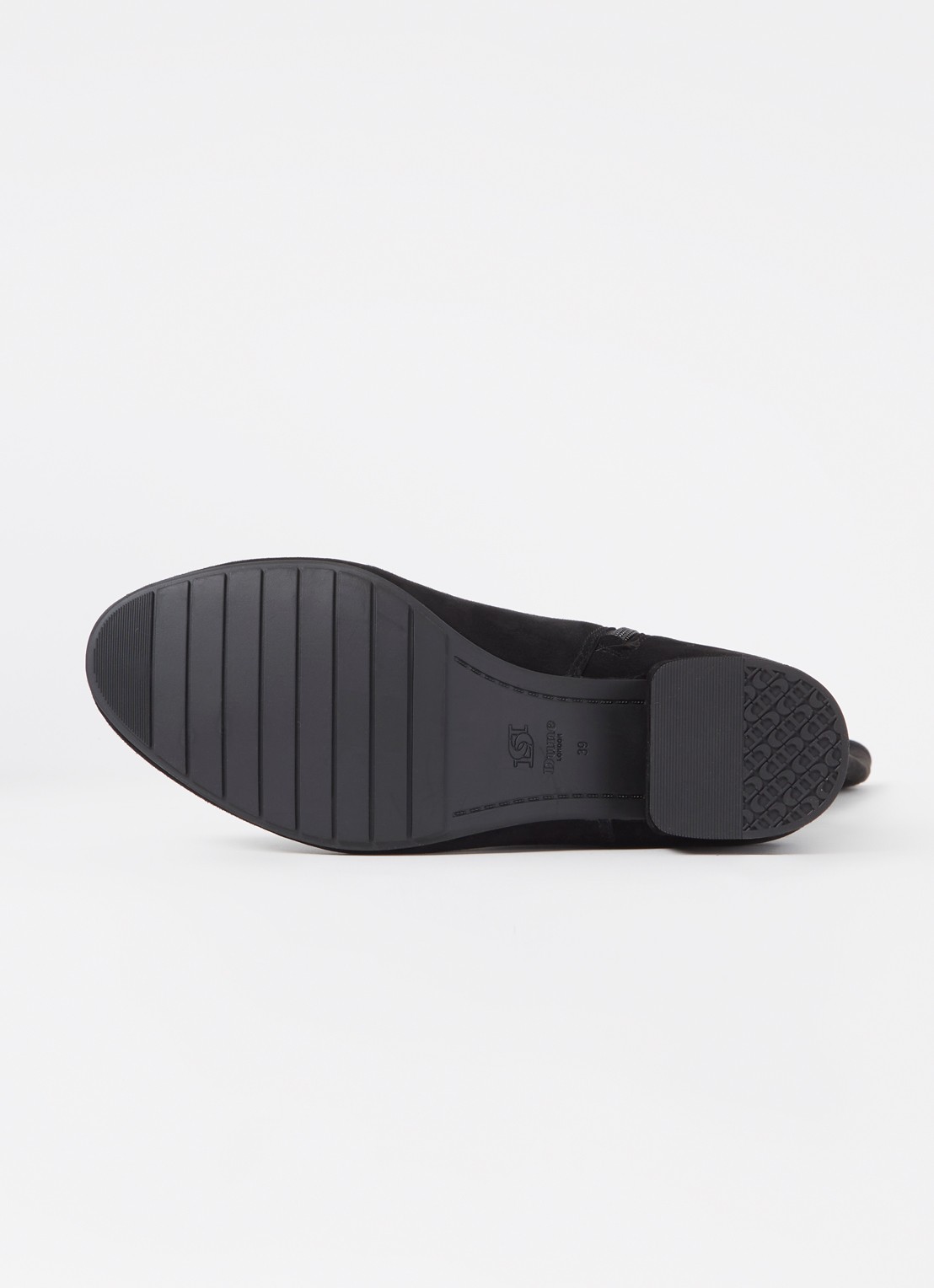 Dune London Wide fit Tayla laars - detail 4 zwart - suède
