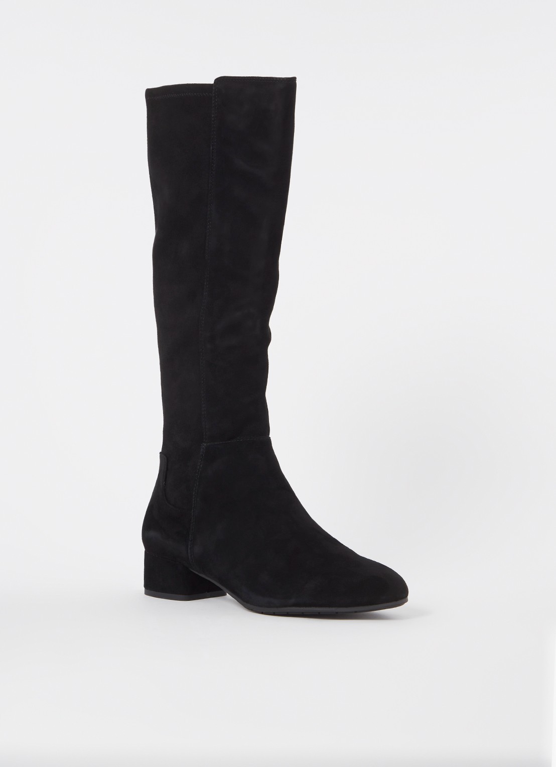 Dune London Wide fit Tayla laars - voorkant zwart - suède