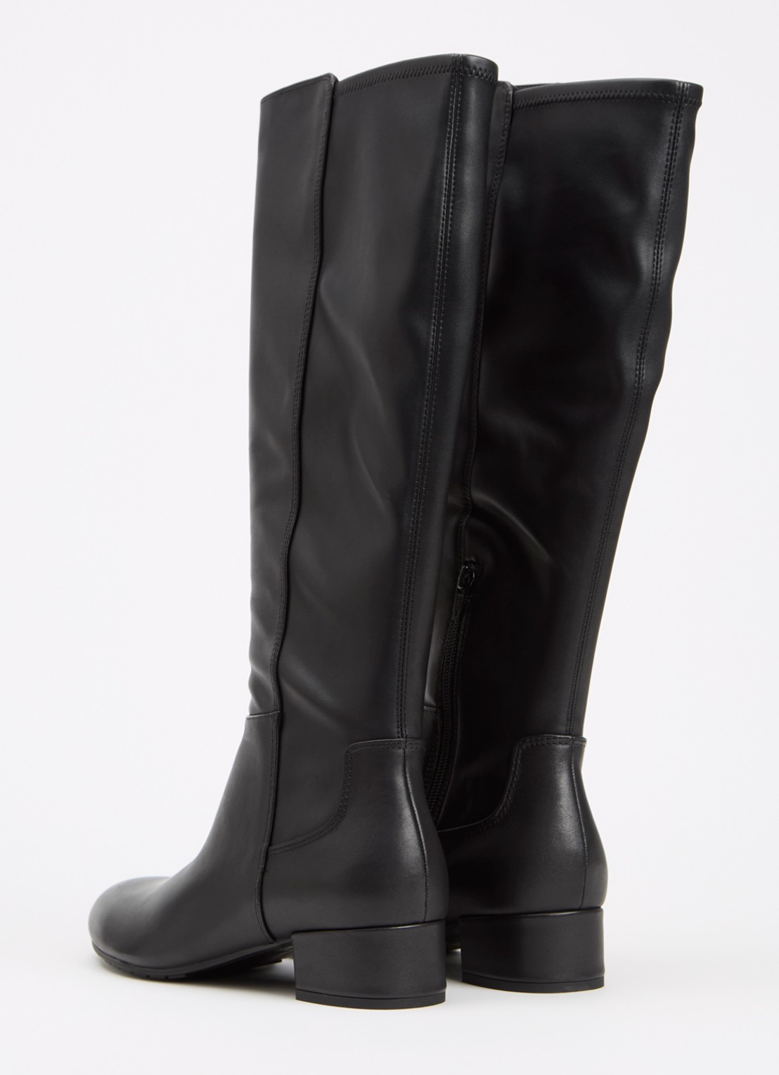 Dune London Wide fit Tayla laars - achterkant 3 zwart - leather