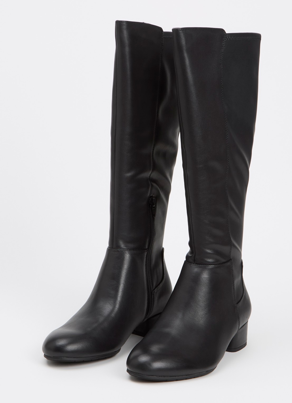 Dune London Wide fit Tayla laars - detail zwart - leather