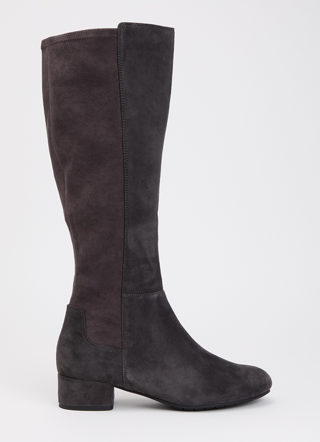 Dune London Wide Fit Tayla laars - voorkant 4 donkergrijs