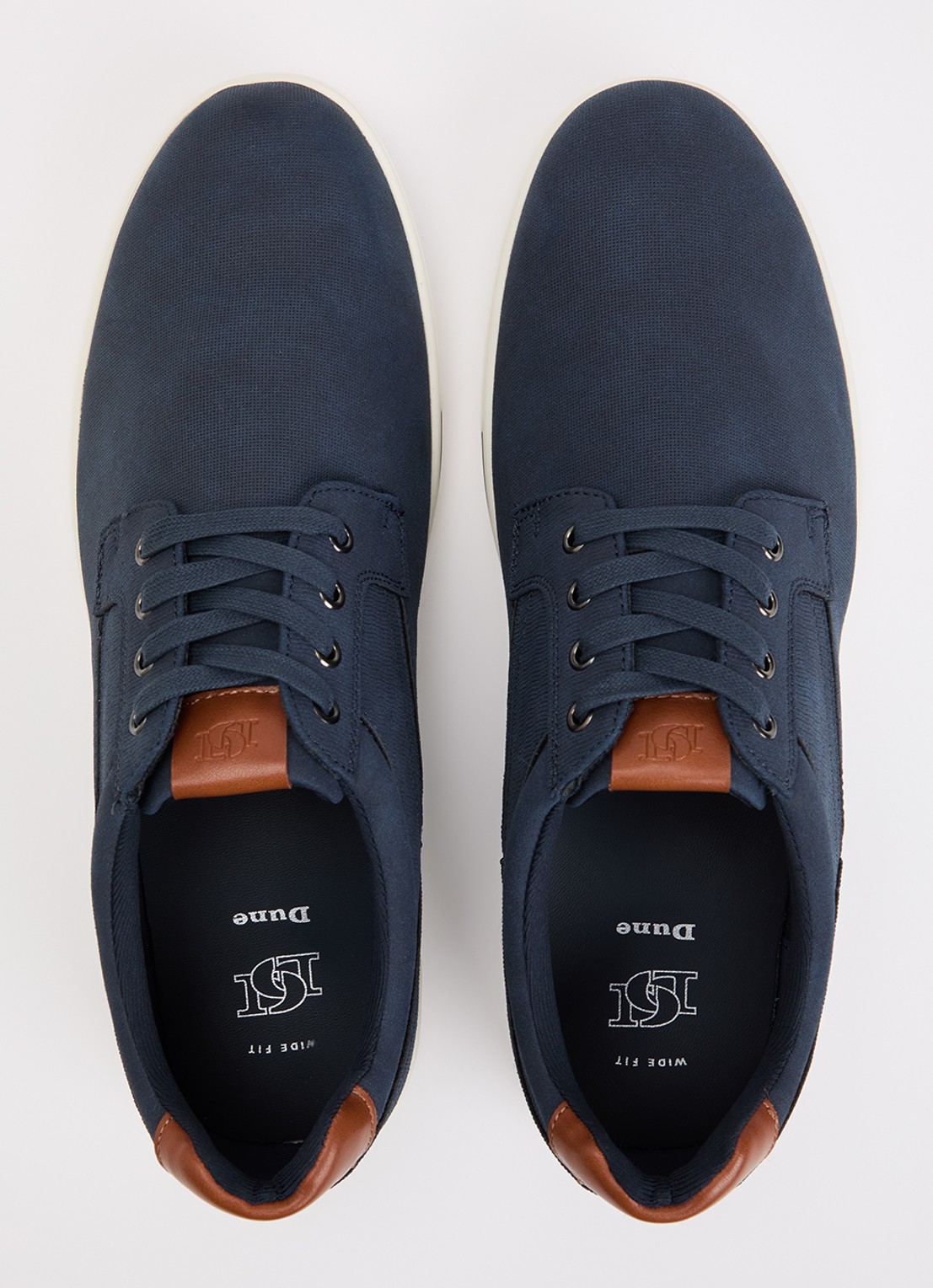 Dune London Wide Fit Tommus sneaker - detail 2 donkerblauw