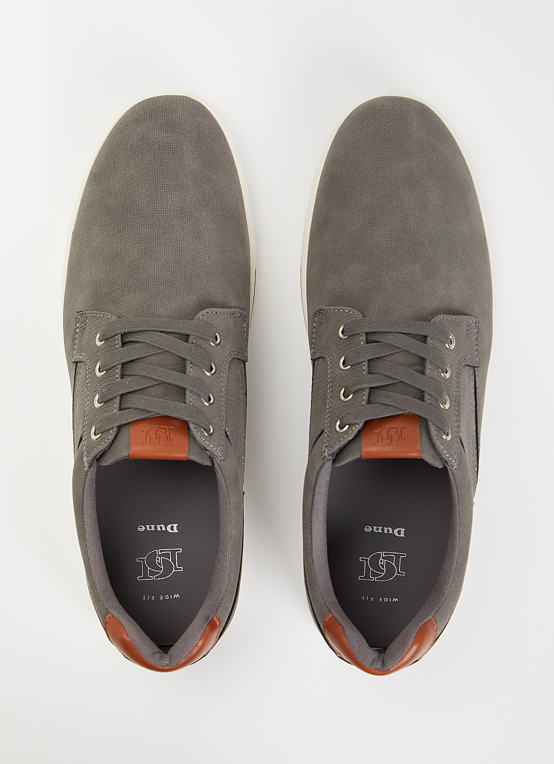 Dune London Wide Fit Tommus sneaker - detail 3 grijs