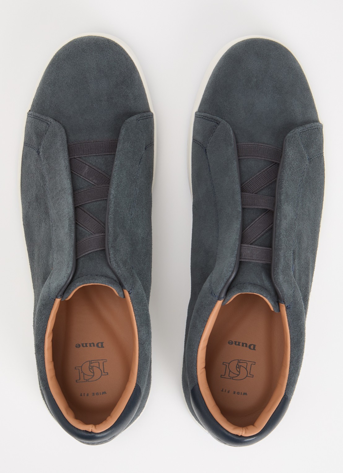 Dune London Wide Fit Troys sneaker  - detail 3 donkerblauw