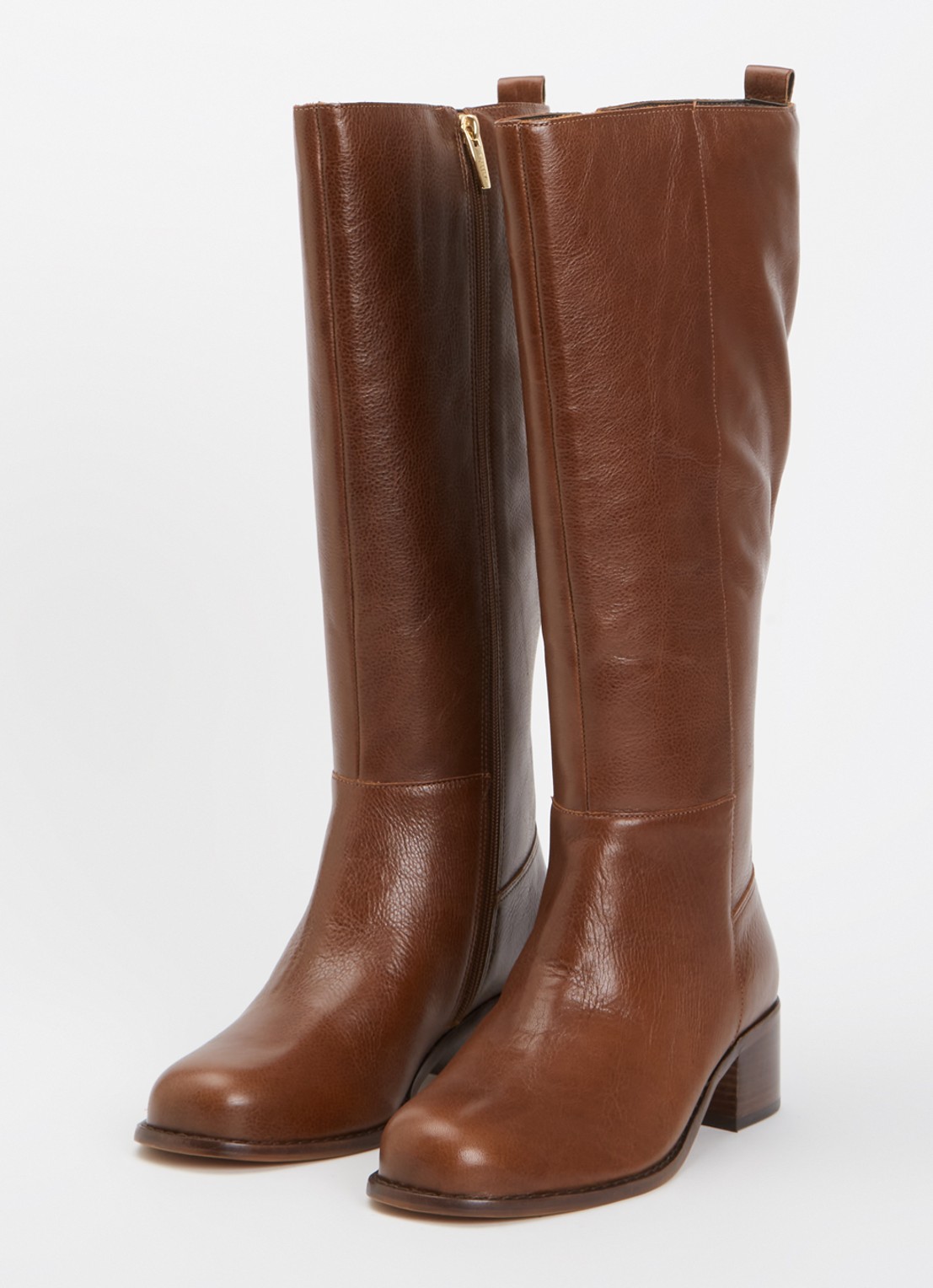 Dune London Wide Fit Turner laars van leer - detail bruin