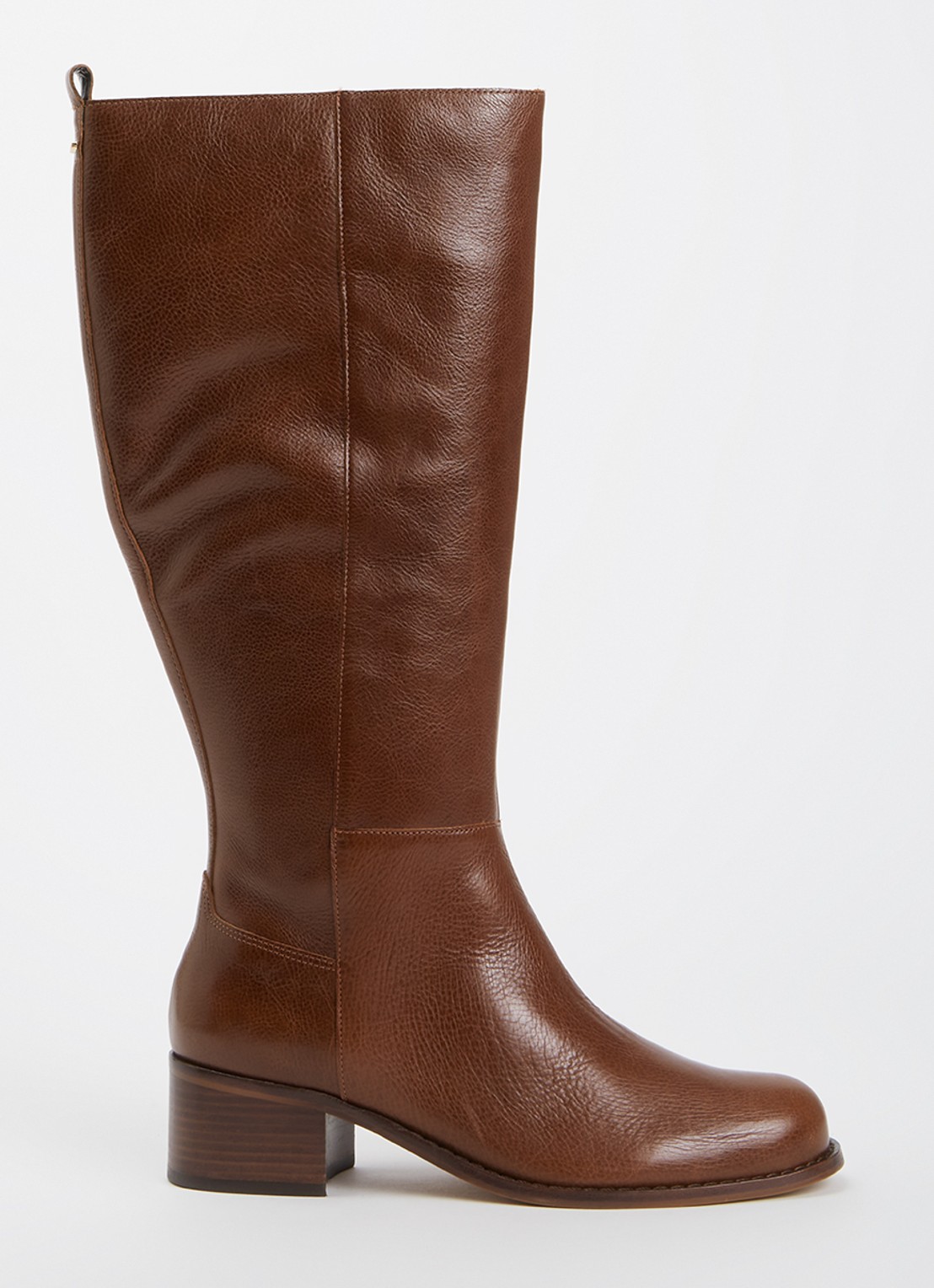 Dune London Wide Fit Turner laars van leer - voorkant 4 bruin