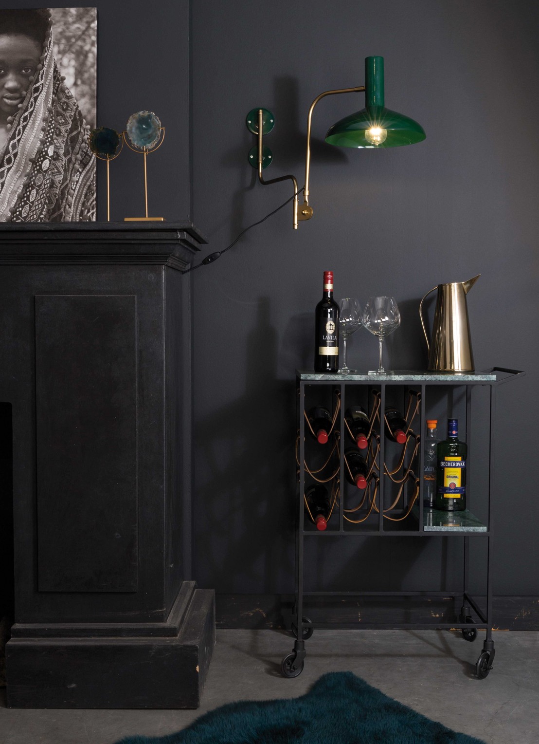 Dutchbone Mil trolley - voorkant 2 groen