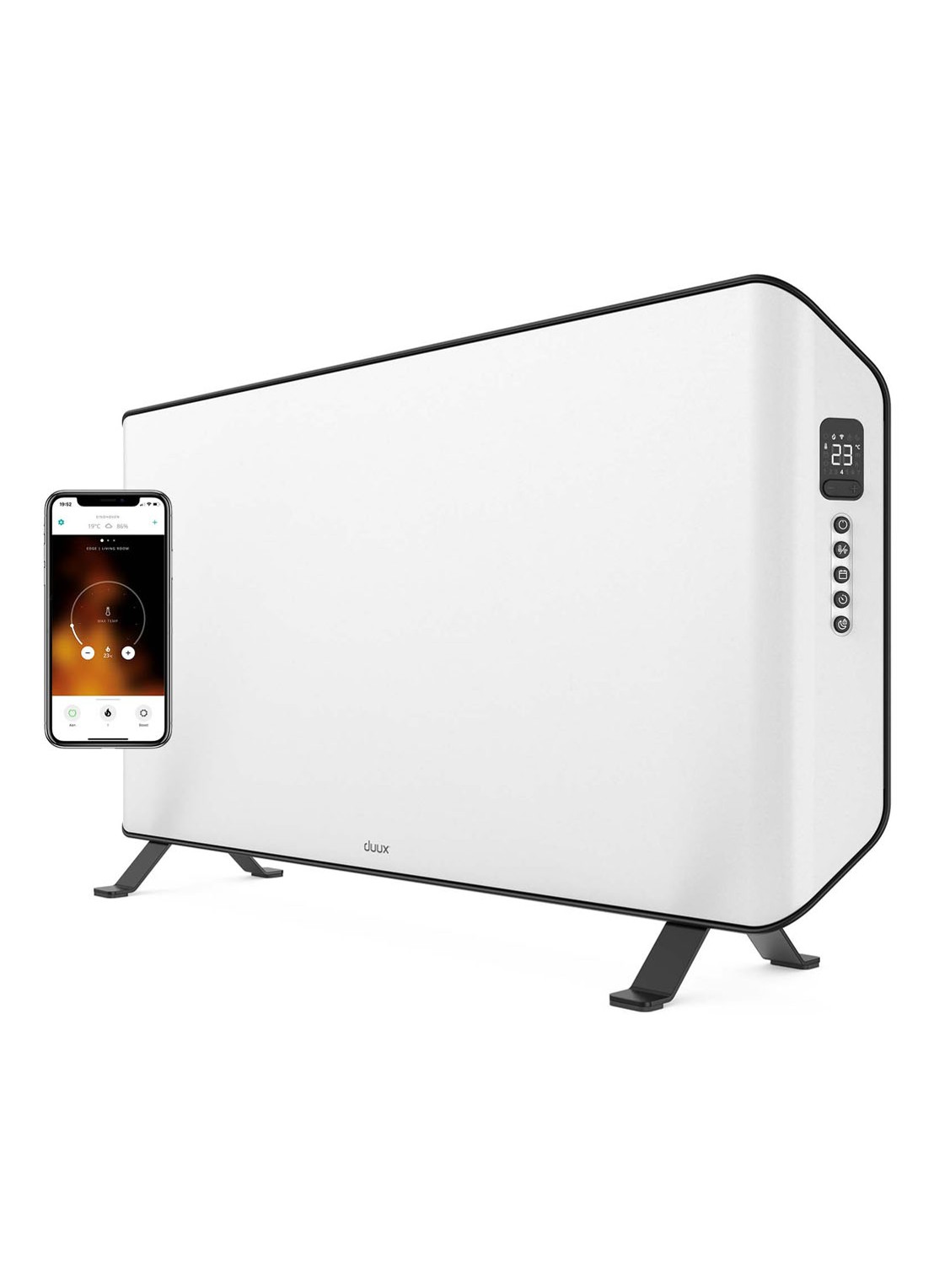Duux Edge Smart Convector kachel, 40 cm hoog - voorkant wit